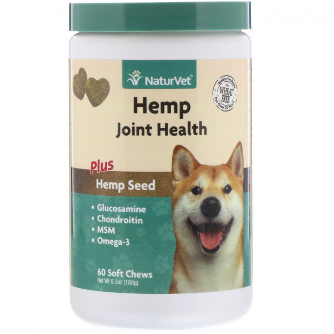 NaturVet, Hemp Joint Health, добавка для здоровья суставов с семенами конопли, 60 мягких жевательных таблеток, 180 г (6,3 унции) NaturVet, Hemp Joint Health, добавка для здоровья суставов с семенами конопли, 60 мягких жевательных таблеток, 180 г (6,3 унции)