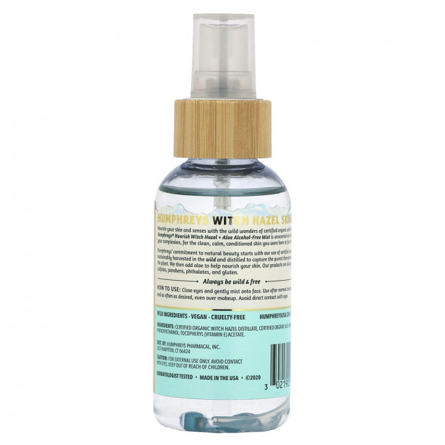 Humphreys, Witch Hazel, Alcohol-Free Mist with Aloe, 3.3 fl oz (97 ml)