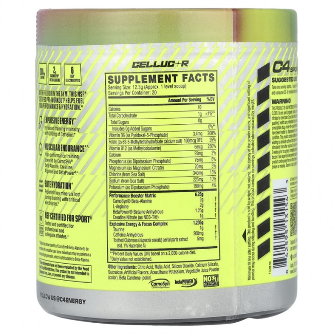 Cellucor, C4 Sport, перед тренировкой, арбуз, 246 г (8,7 унции) Cellucor, C4 Sport, перед тренировкой, арбуз, 246 г (8,7 унции)