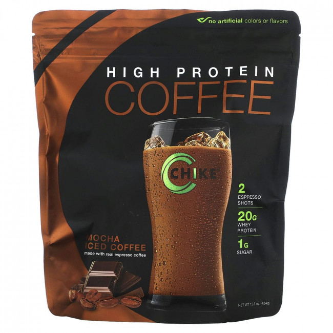 Chike Nutrition, High Protein Iced Coffee, Mocha, 15.3 oz (434 g)