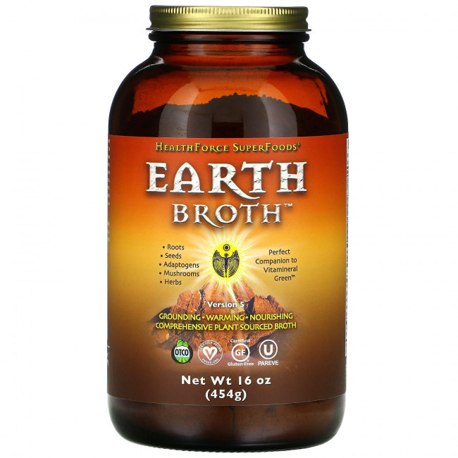 HealthForce Superfoods, Earth Broth, сила земли, версия 5, 454 г (16 унций) HealthForce Superfoods, Earth Broth, сила земли, версия 5, 454 г (16 унций)