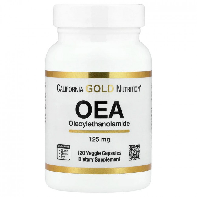 California Gold Nutrition, OEA олеоилэтаноламид, 125 мг, 120 вегетарианских капсул California Gold Nutrition, OEA олеоилэтаноламид, 125 мг, 120 вегетарианских капсул
