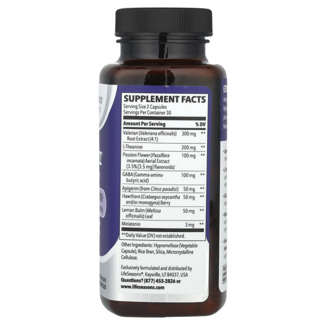 LifeSeasons, Therapeutics, Rest-ZZZ™ с апигенином и теанином, 60 вегетарианских капсул LifeSeasons, Therapeutics, Rest-ZZZ™ с апигенином и теанином, 60 вегетарианских капсул