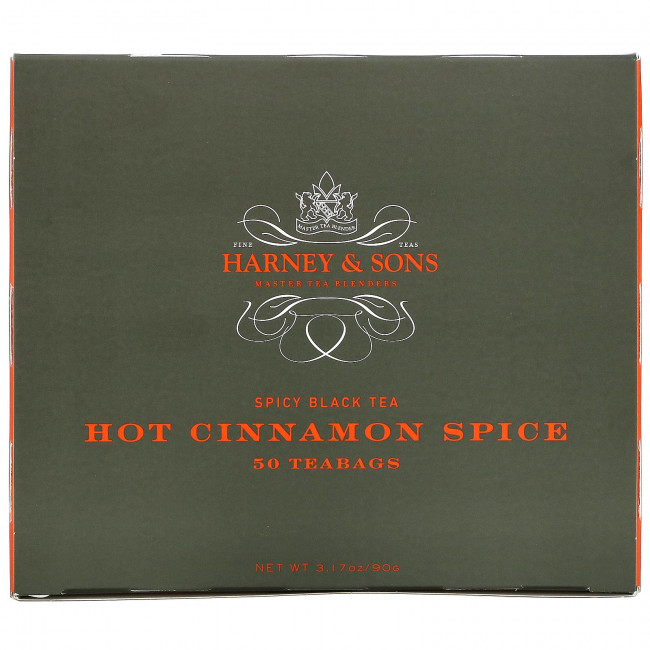 Harney & Sons, Spicy Black Tea, Hot Cinnamon Spice, 50 Tea Bags, 3.57 oz (100 g) Harney & Sons, Spicy Black Tea, Hot Cinnamon Spice, 50 Tea Bags, 3.57 oz (100 g)