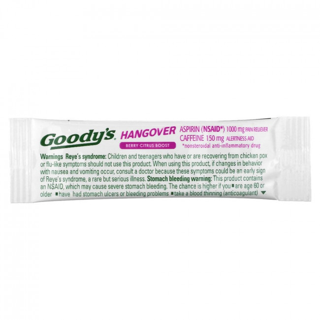 Goody's, Hangover, Fast Pain Relief, Berry Citrus Boost, 16 упаковок