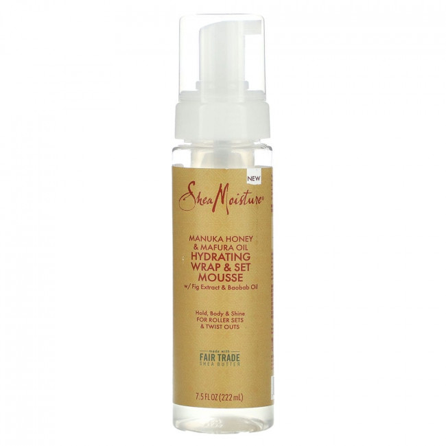 SheaMoisture, Увлажняющее обертывание и набор мусс с экстрактом инжира и маслом баобаба, 222 мл (7,5 жидк. Унции)