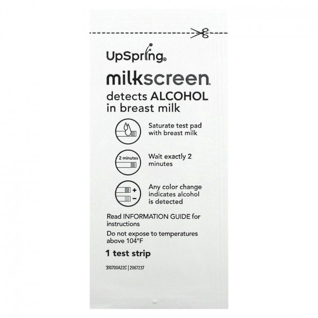 UpSpring, Milkscreen, тест-полоски для выявления спирта в грудном молоке, 20 тест-полосок UpSpring, Milkscreen, тест-полоски для выявления спирта в грудном молоке, 20 тест-полосок