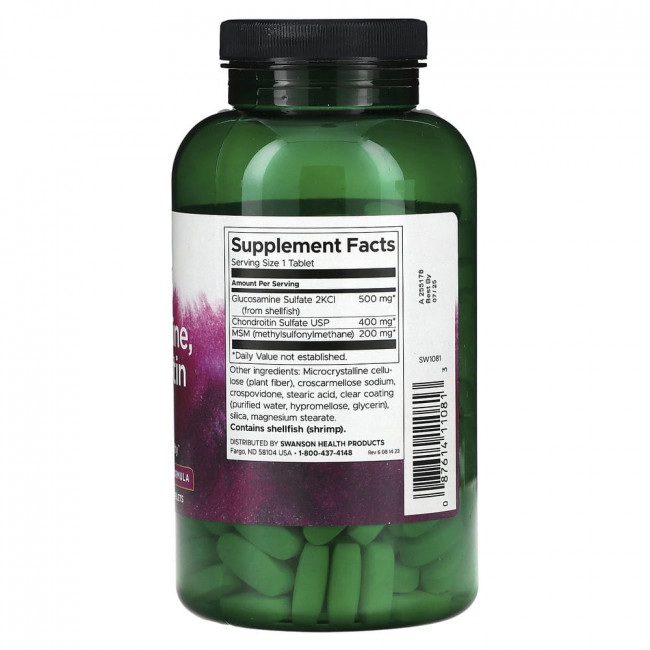 Swanson, Glucosamine, Chondroitin & MSM, 240 Tablets
