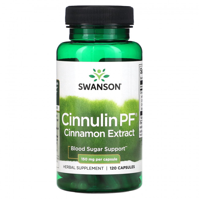 Swanson, Cinnulin PF, экстракт корицы, 150 мг, 120 капсул Swanson, Cinnulin PF, экстракт корицы, 150 мг, 120 капсул