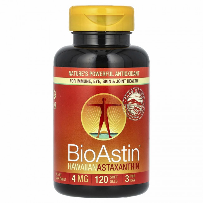 Nutrex Hawaii, BioAstin, гавайский астаксантин, 4 мг, 120 мягких таблеток Nutrex Hawaii, BioAstin, гавайский астаксантин, 4 мг, 120 мягких таблеток