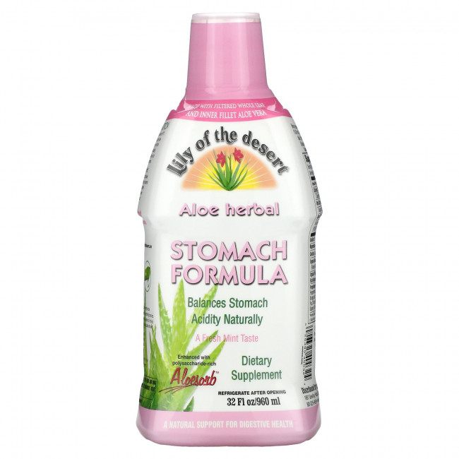 Lily of the Desert, Aloe Herbal, средство для желудка, мята, 960 мл (32 жидк. Унции) Lily of the Desert, Aloe Herbal, средство для желудка, мята, 960 мл (32 жидк. Унции)