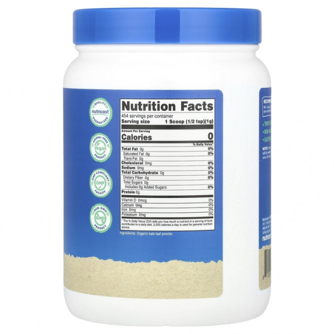 Nutricost, Органическая кудрявая капуста в порошке, без добавок, 454 г (16,2 унции) Nutricost, Органическая кудрявая капуста в порошке, без добавок, 454 г (16,2 унции)