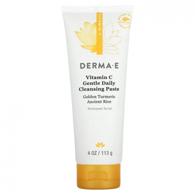Derma E, нежная очищающая паста с витамином С, для ежедневного очищения кожи, 113 г (4 унции) Derma E, нежная очищающая паста с витамином С, для ежедневного очищения кожи, 113 г (4 унции)