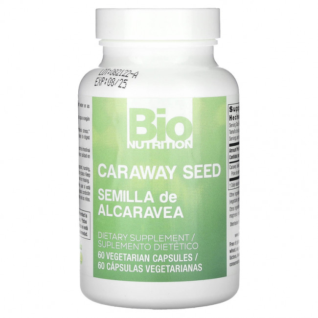 Bio Nutrition, Семена тмина, 60 вегетарианских капсул Bio Nutrition, Семена тмина, 60 вегетарианских капсул