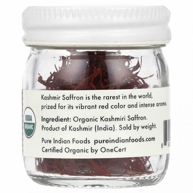 Pure Indian Foods, Органический кашмирский шафран, 2 г Pure Indian Foods, Органический кашмирский шафран, 2 г