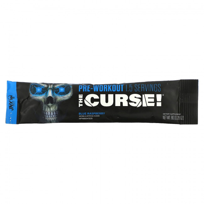 JNX Sports, The Curse, перед тренировкой, голубая малина, 1 шт., 8 г (0,28 унции) JNX Sports, The Curse, перед тренировкой, голубая малина, 1 шт., 8 г (0,28 унции)