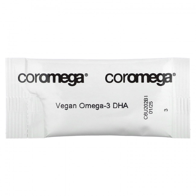 Coromega, Vegan DHA Max, апельсин, 60 индивидуальных пакетиков по 2,5 г Coromega, Vegan DHA Max, апельсин, 60 индивидуальных пакетиков по 2,5 г