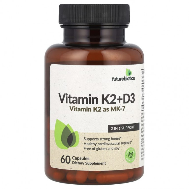 Futurebiotics, Витамин K2 + D3`` 60 капсул Futurebiotics, Витамин K2 + D3`` 60 капсул