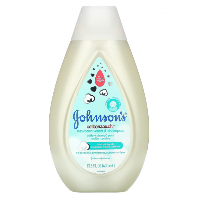 Johnson & Johnson, Cottontouch, средство для душа и шампунь для новорожденных, 400 мл (13,6 жидк. Унции) Johnson & Johnson, Cottontouch, средство для душа и шампунь для новорожденных, 400 мл (13,6 жидк. Унции)