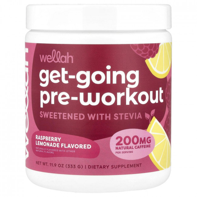 Wellah, Get-Going Pre-Workout, Малиновый лимонад, 333 г (11,9 унций)