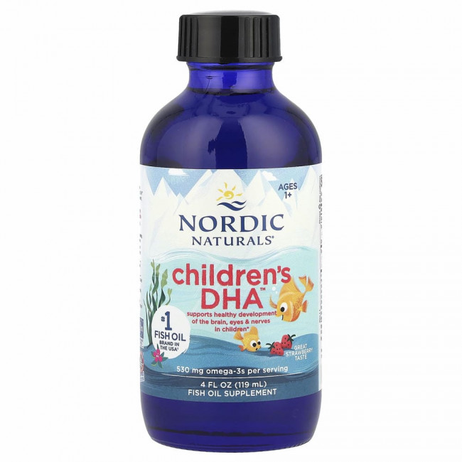 Nordic Naturals, ДГК для детей от 1 до 6 лет, со вкусом клубники, 530 мг, 119 мл (4 жидк. унции)