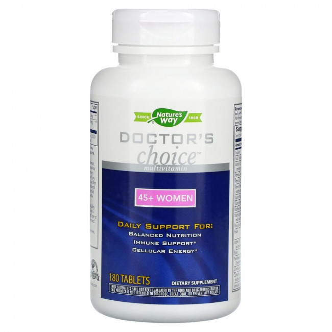 Enzymatic Therapy, Doctor's Choice, мультивитамины для женщины старше 45 лет, 180 таблеток Enzymatic Therapy, Doctor's Choice, мультивитамины для женщины старше 45 лет, 180 таблеток