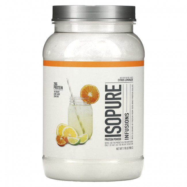 Isopure, Infusions, протеиновый порошок, цитрусовый лимонад, 900 г (1,98 фунта) Isopure, Infusions, протеиновый порошок, цитрусовый лимонад, 900 г (1,98 фунта)