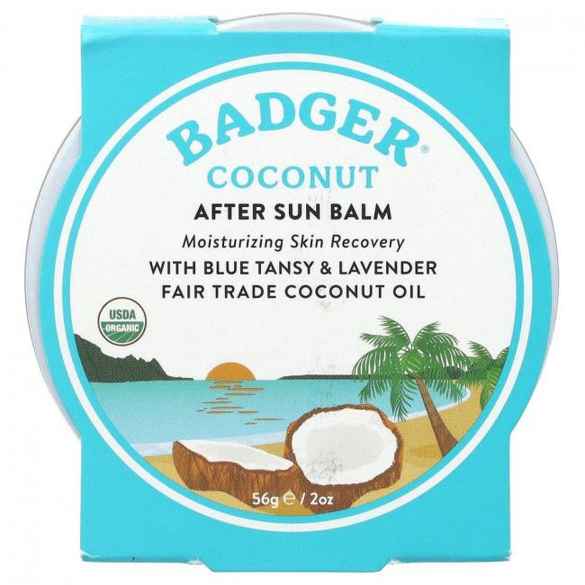 Badger Company, Coconut After Sun Balm, 2 oz (56 g)