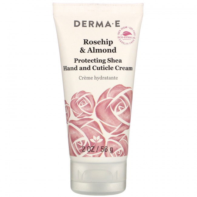 Derma E, Защитный крем для рук и кутикулы, шиповник и миндаль, 56 г (2 унции)