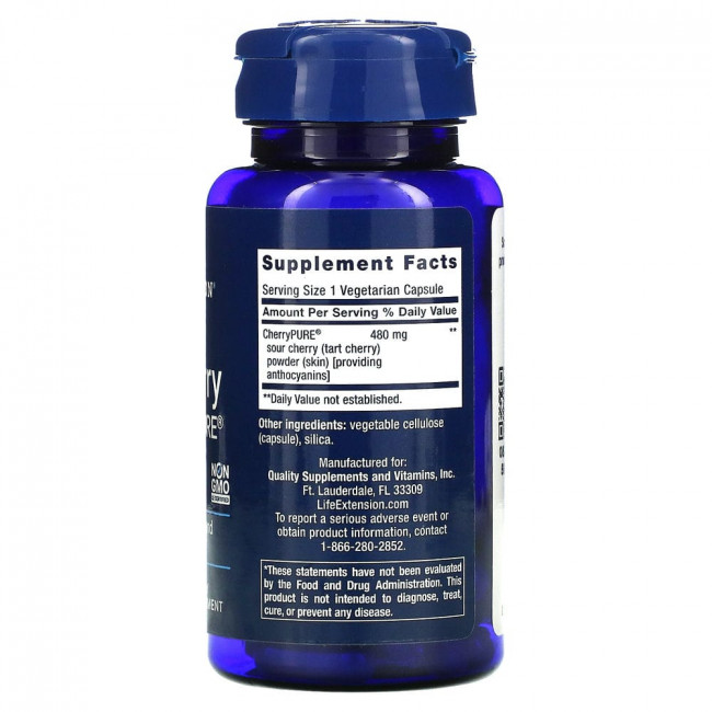 Life Extension, Пирог с вишней и CherryPURE, 60 вегетарианских капсул