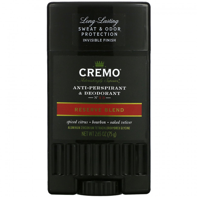 Cremo, Антиперспирант и дезодорант, № 13, резервная смесь, 2,65 унции (75 г) Cremo, Антиперспирант и дезодорант, № 13, резервная смесь, 2,65 унции (75 г)