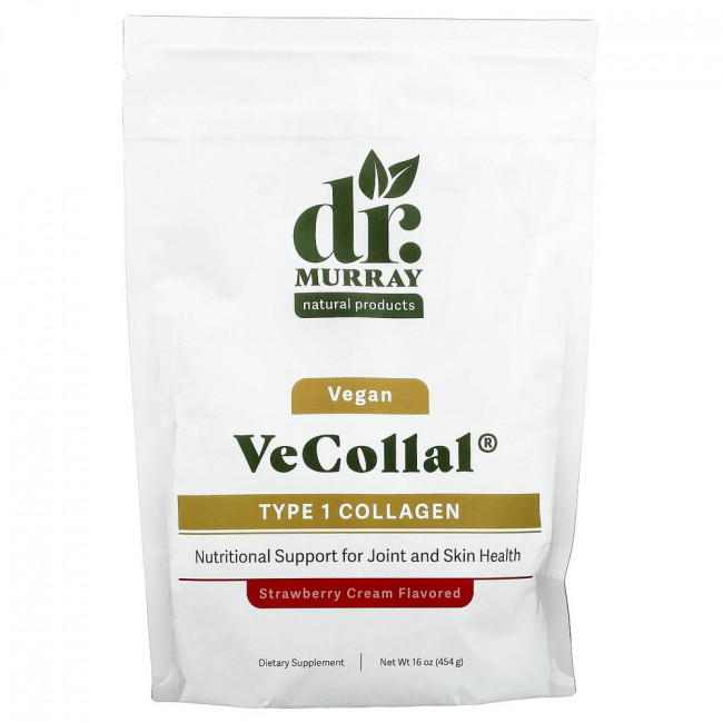 Dr. Murray's, VeCollal®, веганский коллаген типа 1, клубничный крем, 454 г (16 унций) Dr. Murray's, VeCollal®, веганский коллаген типа 1, клубничный крем, 454 г (16 унций)