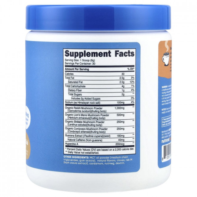 Nutricost, NutriZen®, Focus, Адаптогенный грибной напиток, Ванильный чай, 240 г (8,6 унций) Nutricost, NutriZen®, Focus, Адаптогенный грибной напиток, Ванильный чай, 240 г (8,6 унций)