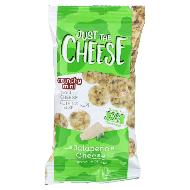 Just The Cheese, Хрустящий мини-тост с сыром, сыр халапеньо, 16 пакетиков по 14 г (0,5 унции) Just The Cheese, Хрустящий мини-тост с сыром, сыр халапеньо, 16 пакетиков по 14 г (0,5 унции)