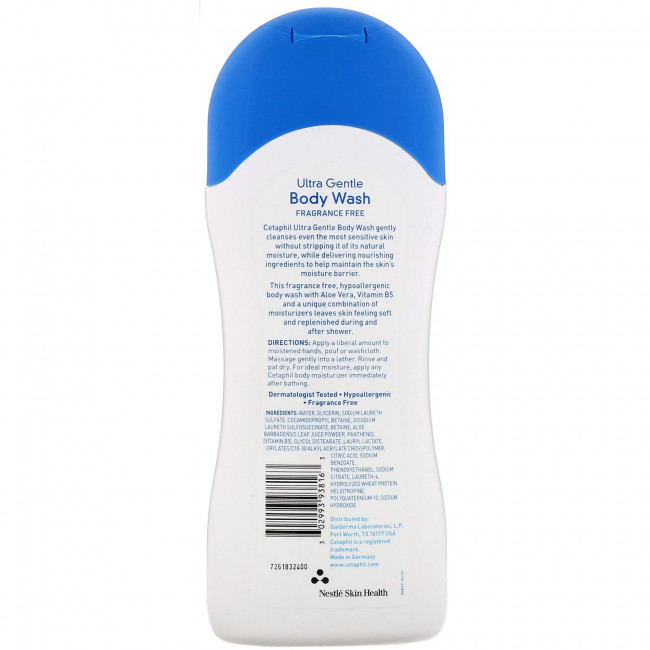 Cetaphil, Ultra Gentle, гель для душа, без отдушки, 500 мл Cetaphil, Ultra Gentle, гель для душа, без отдушки, 500 мл