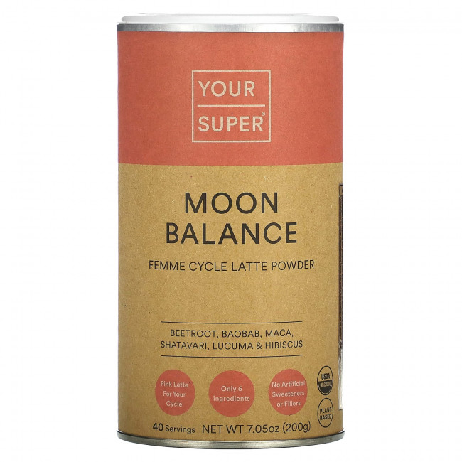 Your Super, Moon Balance, Femme Cycle Latte Powder, 7.05 oz (200 g) Your Super, Moon Balance, Femme Cycle Latte Powder, 7.05 oz (200 g)