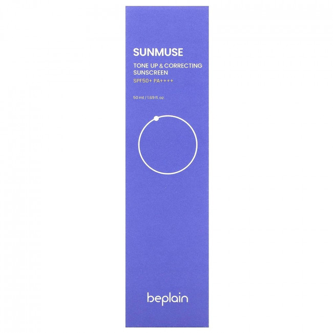 Beplain, Sunmuse, тонизирующий и корректирующий солнцезащитный крем, SPF 50+, PA ++++, 50 мл (1,69 жидк. унции)