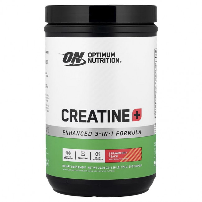 Optimum Nutrition, Creatine +, клубника и персик, 720 г (1,58 фунта) Optimum Nutrition, Creatine +, клубника и персик, 720 г (1,58 фунта)