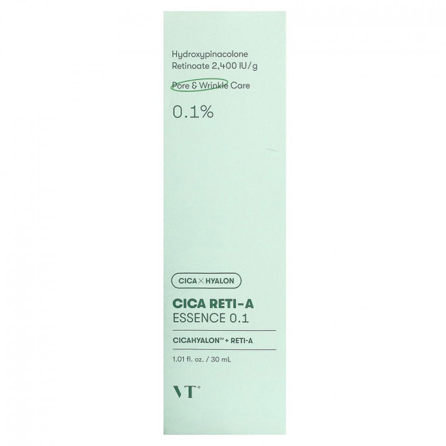 VT Cosmetics, Cica Reti-A Essence 0.1, 1.01 fl oz (30 ml)