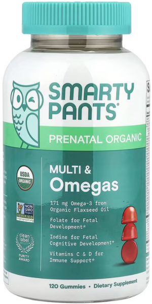 SmartyPants, Organics, пренатальный комплекс, 120 вегетарианских жевательных таблеток