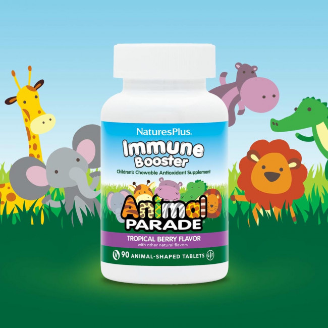 NaturesPlus, Source of Life, Animal Parade, добавка для укрепления детского иммунитета, вкус натуральных тропических ягод, 90 животных NaturesPlus, Source of Life, Animal Parade, добавка для укрепления детского иммунитета, вкус натуральных тропических ягод, 90 животных