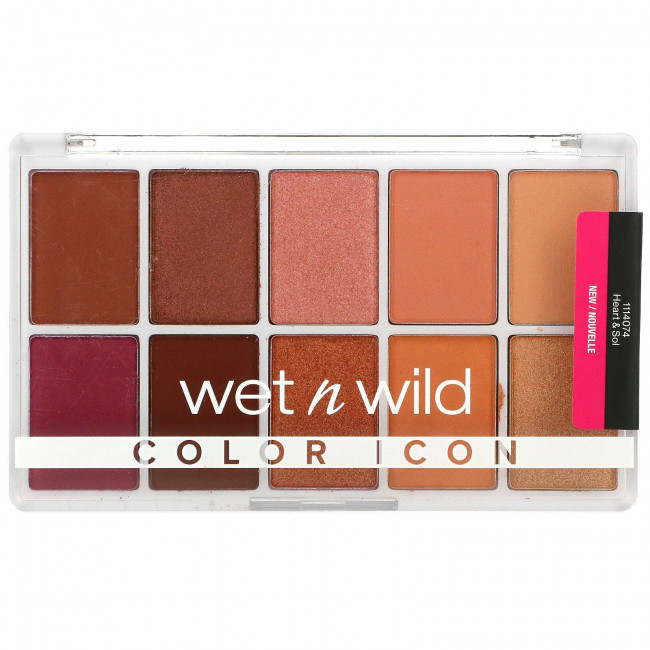 Wet n Wild, Color Icon, палитра теней из 10 оттенков, Heart & Sol,12 г (0,42 унции) Wet n Wild, Color Icon, палитра теней из 10 оттенков, Heart & Sol,12 г (0,42 унции)