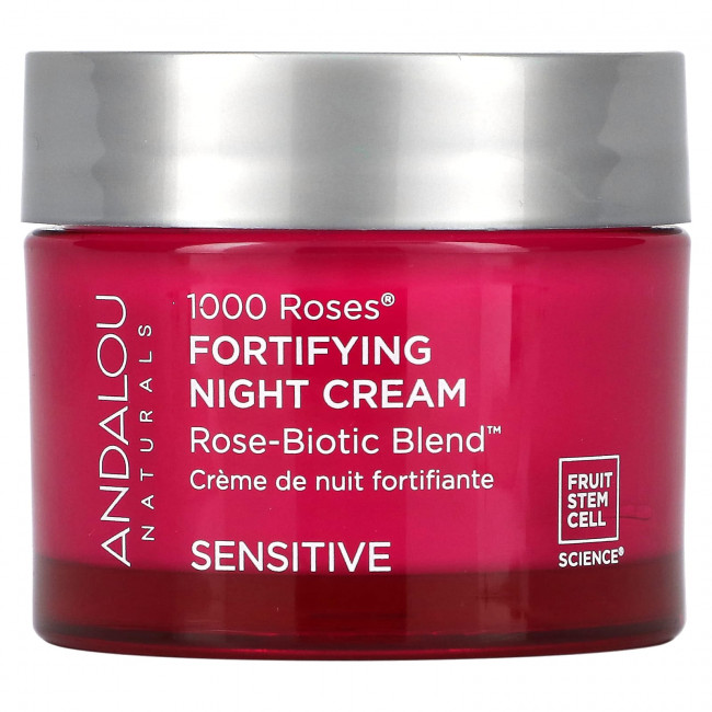 Andalou Naturals, 1000 Roses, укрепляющий ночной крем, для чувствительной кожи, 50 г (1,7 унции)