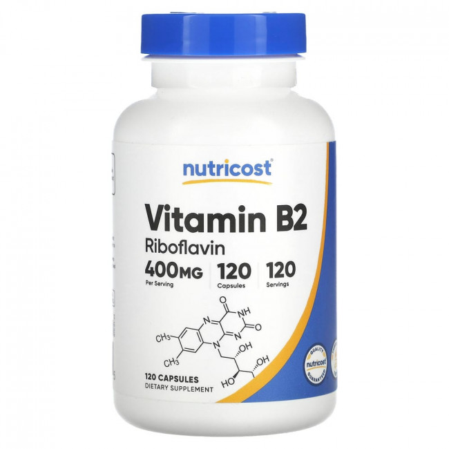 Nutricost, витамин B2, 400 мг, 120 капсул (товар снят с производства)