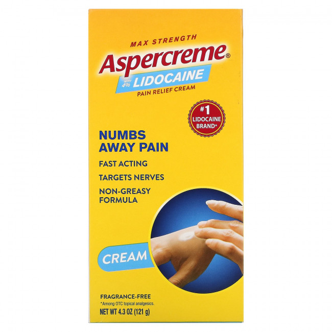 Aspercreme, Обезболивающий крем с 4% лидокаином, максимальная сила действия, без отдушек, 121 г (4,3 унции) Aspercreme, Обезболивающий крем с 4% лидокаином, максимальная сила действия, без отдушек, 121 г (4,3 унции)