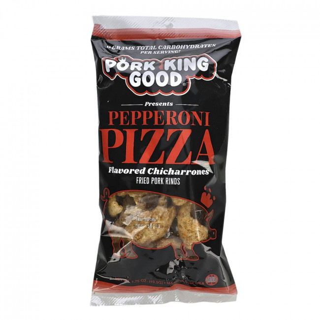 Pork King Good, Flavored Chicharrones, Pepperoni Pizza, 1.75 oz (49.5 g)