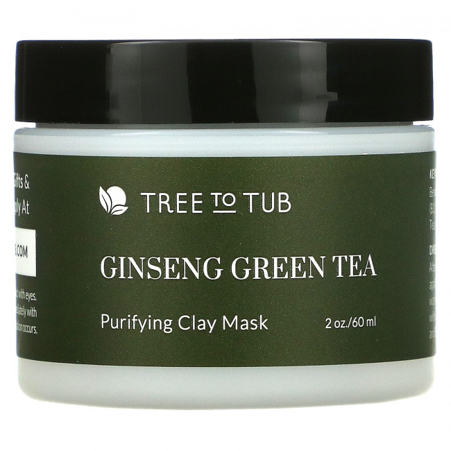 Tree To Tub, Маска с активированным углем и глиной для чувствительной кожи, с женьшенем и зеленым чаем, 60 мл (2 жидк. Унции) Tree To Tub, Маска с активированным углем и глиной для чувствительной кожи, с женьшенем и зеленым чаем, 60 мл (2 жидк. Унции)