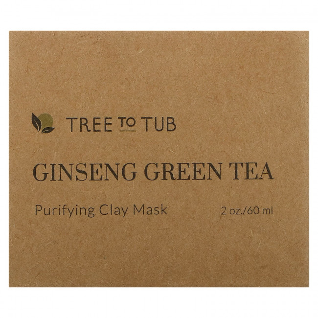 Tree To Tub, Маска с активированным углем и глиной для чувствительной кожи, с женьшенем и зеленым чаем, 60 мл (2 жидк. Унции) Tree To Tub, Маска с активированным углем и глиной для чувствительной кожи, с женьшенем и зеленым чаем, 60 мл (2 жидк. Унции)