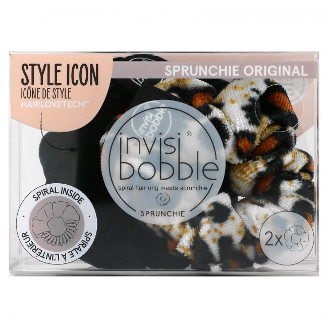 Invisibobble, Sprunchie Original, черный / Purrfection, 2 шт. Invisibobble, Sprunchie Original, черный / Purrfection, 2 шт.