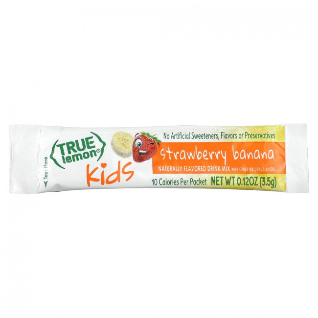 True Citrus, True Lemon, смесь для детских напитков, клубника и банан, 10 пакетиков по 3,5 г (0,12 унции)